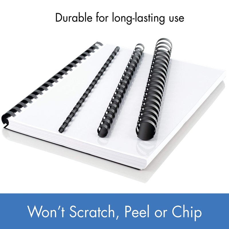 Mead CombBind Binding Spines/Spirals/Coils/Combs, 5/16", 40 Sheet Capacity, Black, 125 Pack (4000131) - Image 3